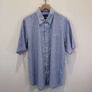 Orvis Short Sleeve Button Down Shirt Men's Large Blue